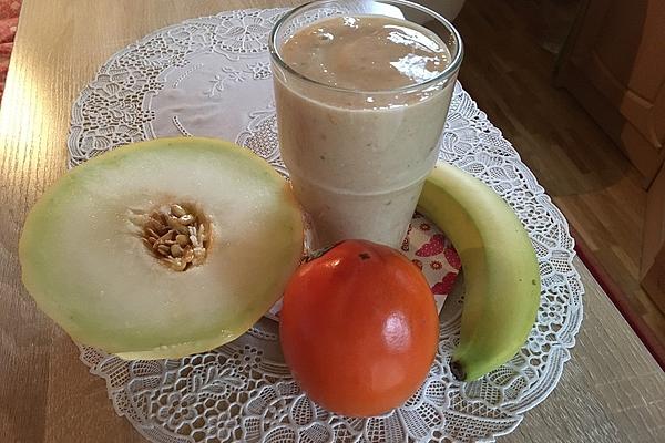 Banana, Persimmon and Honeydew Melon Smoothie