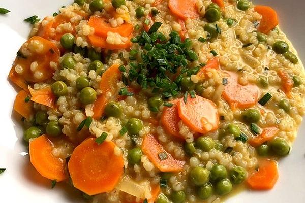 Barley Risotto with Peas and Carrots