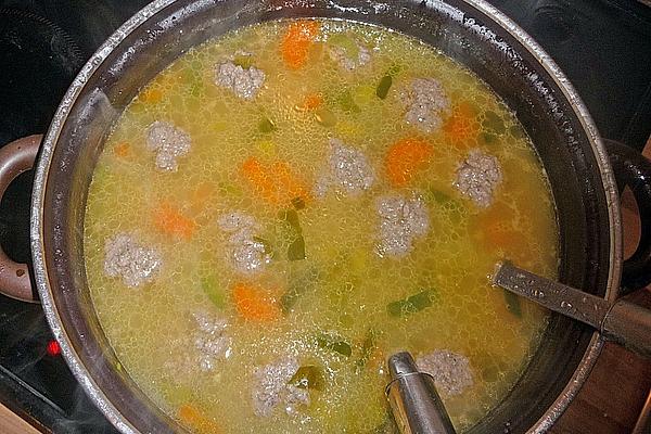 Barley Soup with Meatballs