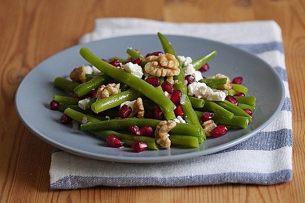 Bean Salad with Pomegranate Seeds and Walnuts