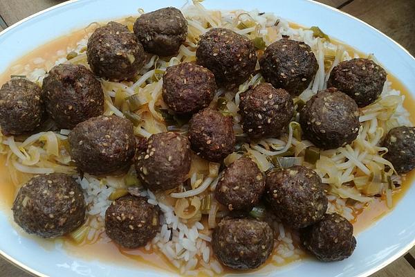 Beef Balls in Sweet and Sour Orange Sauce (Asian)