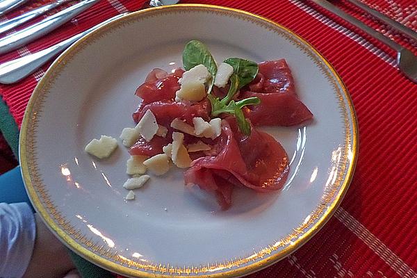 Beef Carpaccio with Balsamic Vinegar Sauce