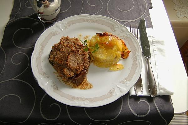 Beef Fillet with Nut Crust and Gratin