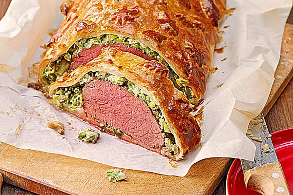 Beef Fillet Wrapped in Vegetable Puff Pastry