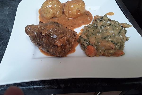 Beef Roulades with Cheese and Mushroom Filling