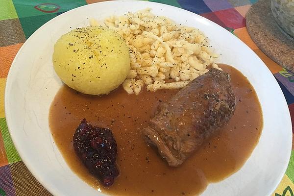 Beef Roulades with Gingerbread Red Wine Sauce