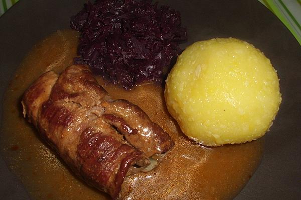 Beef Roulades with Red Cabbage and Potato Dumplings