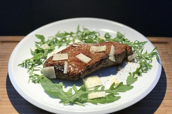 Beef Steaks with Rocket and Parmesan