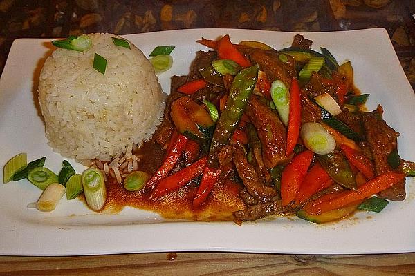 Beef Strips in Teriyaki Sauce