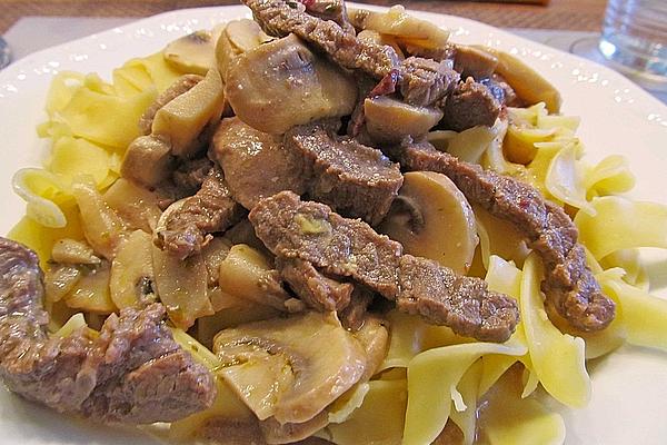 Beef Strips with Mushrooms