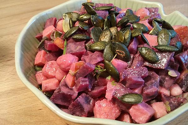 Beetroot and Chickpea Salad with Tahini Dressing