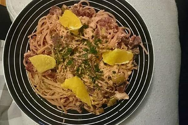 Beetroot and Salmon Pasta