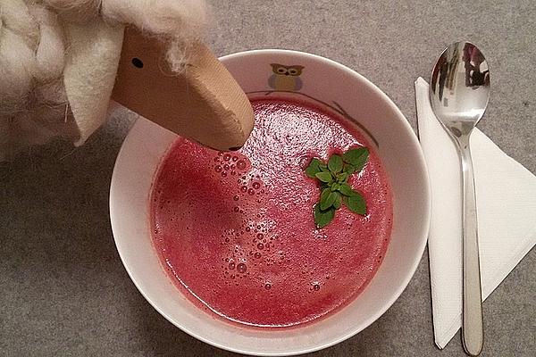 Beetroot Foam Soup with Basil