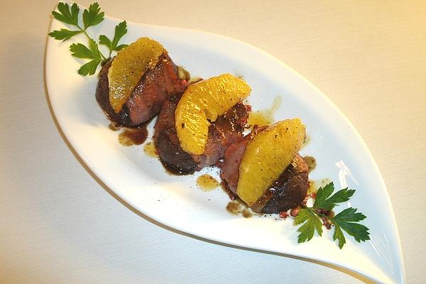 Beetroot Fried in Bacon with Orange Fillets from Oven