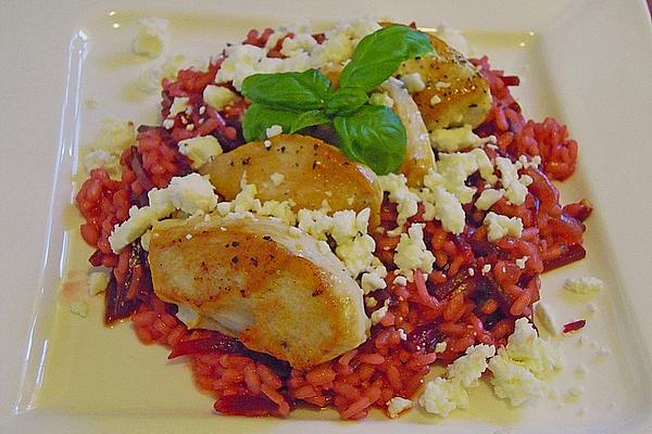Beetroot Risotto with Feta Cheese