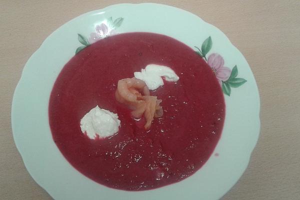 Beetroot Soup with Salmon and Horseradish