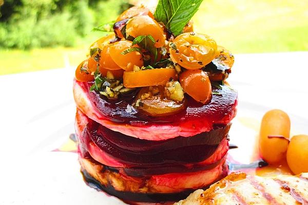 Beetroot with Mozzarella and Tomatoes – Vinaigrette