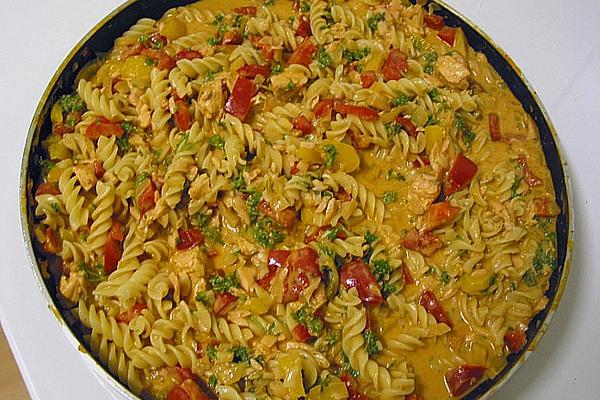 Bell Pepper Noodles with Salmon