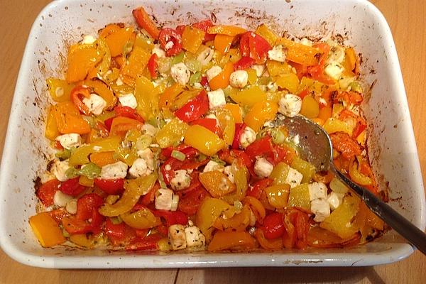 Bell Pepper Vegetables with Feta from Oven