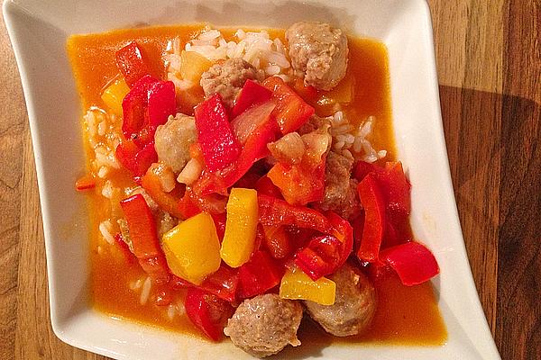 Bell Pepper Vegetables with Sausage Balls
