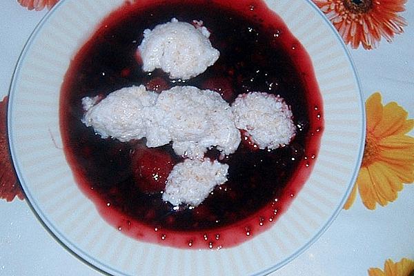 Berries Cold Bowl with Coconut Dumplings