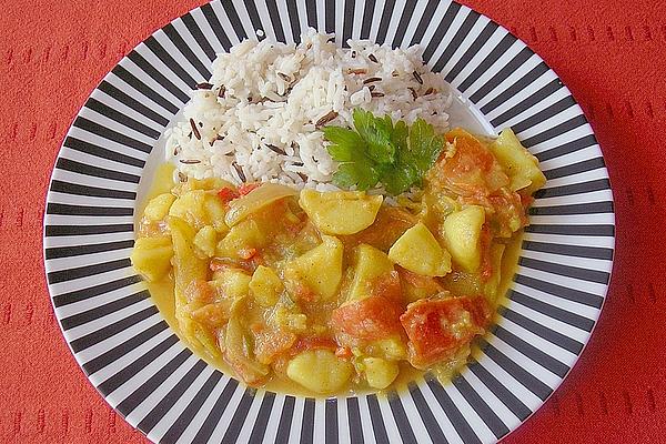 Bhujia with Potatoes, Onions and Tomatoes