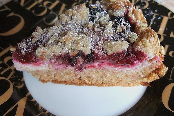 Blackberry Curd Cake with Sesame Crumble