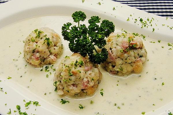 Blue Cheese Soup with Bacon Dumplings