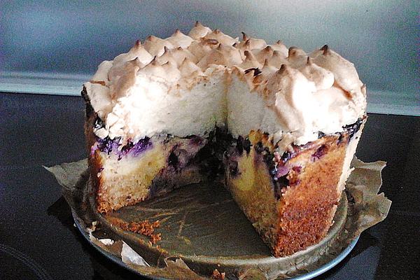 Blueberry Curd Cake with Meringue