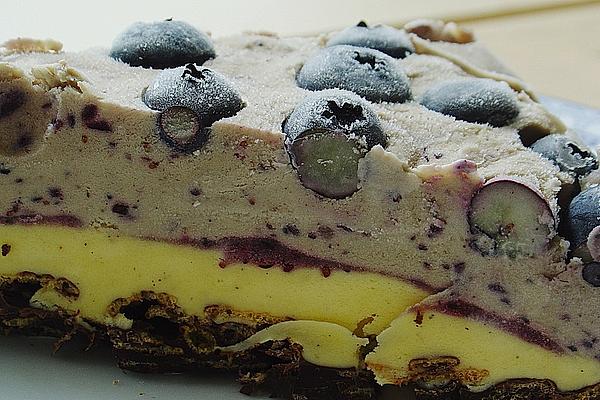 Blueberry Ice Cream Cake with Crispy Base