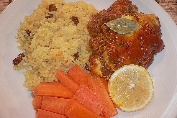 Bobotie with Spiced Rice and Cinnamon Carrots
