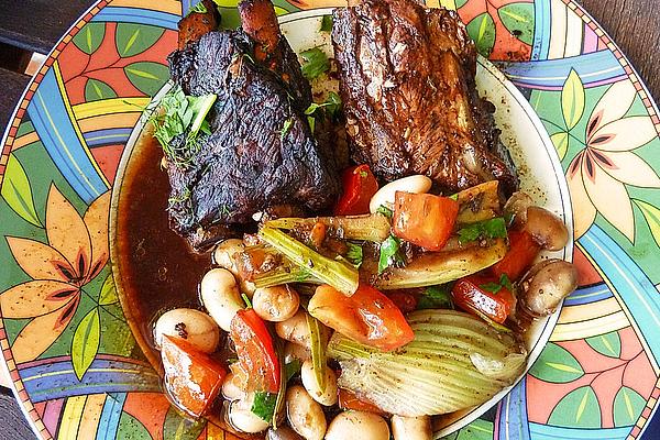 Braised Balsamic Ribs with Fennel and White Beans