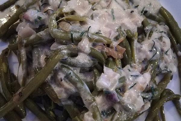 Braised Beans with Chives Cream
