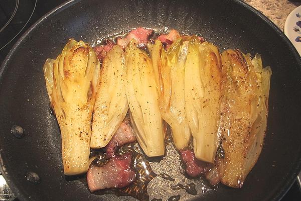 Braised Chicory with Bacon and Honey