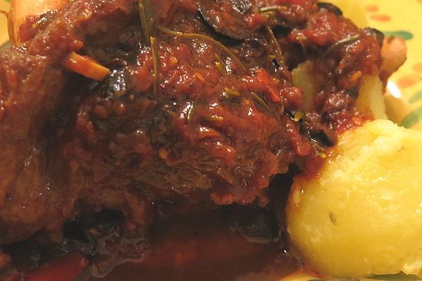 Braised Lamb Shanks with Anchovies and Tomatoes