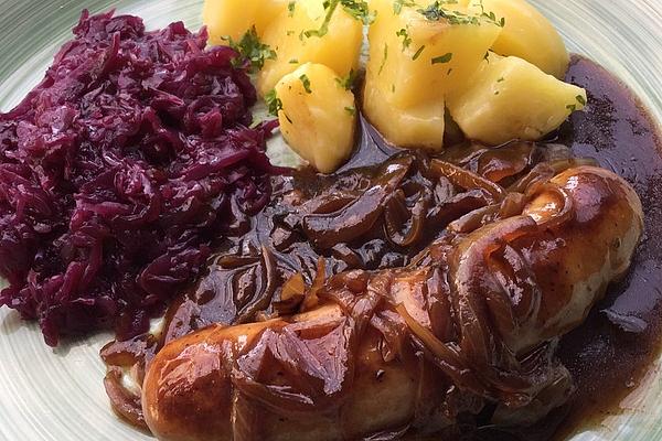Bratwurst with Beer Onion Vegetables