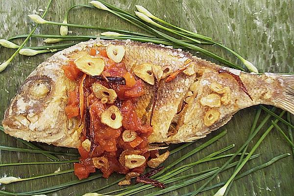 Bream with Fried Chillies and Garlic