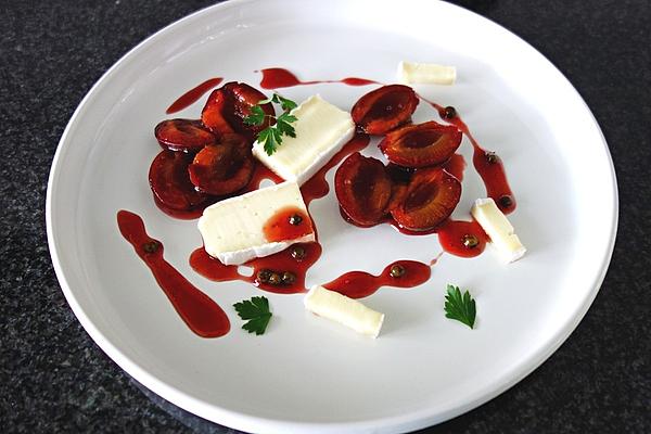 Brie with Red Wine Plums