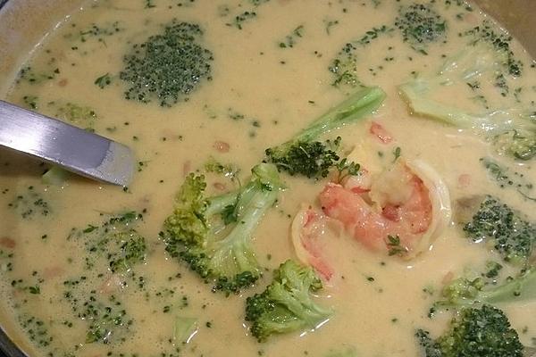 Broccoli Mustard Soup with Prawns À La Gabi