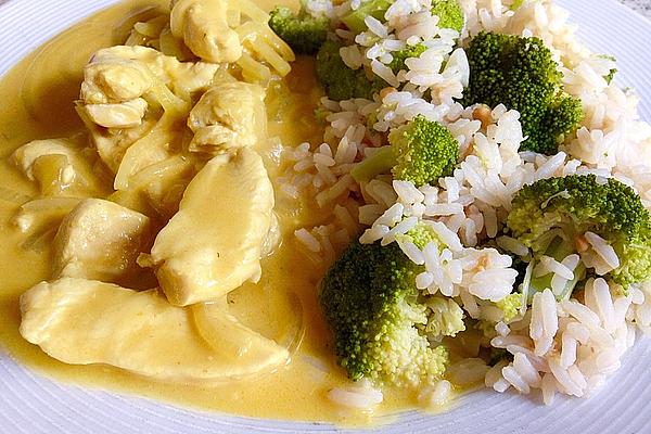Broccoli Rice with Mango Sauce