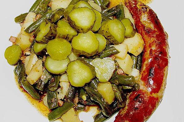 Brock Beans with Pickles and Sausages