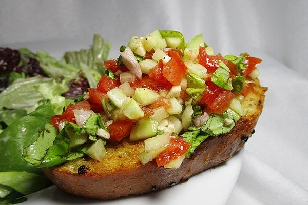 Bruschetta with Tomato and Cucumber