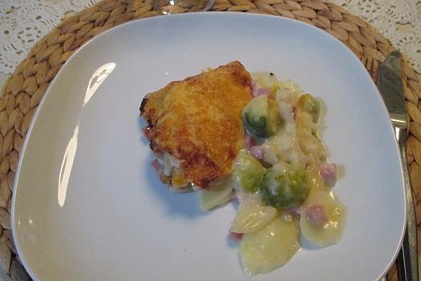 Brussels Cabbage Casserole with Cheese Crust