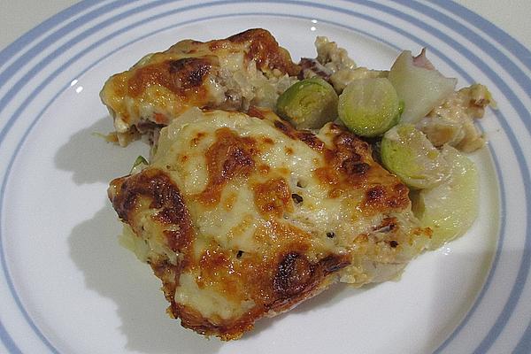 Brussels Sprouts Casserole with Smoked Pork
