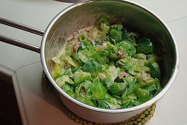Brussels Sprouts in Bacon – Cream Sauce