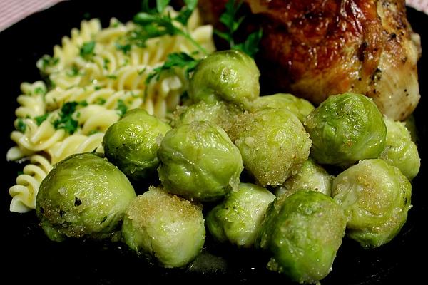 Brussels Sprouts on Caramelized Breadcrumbs