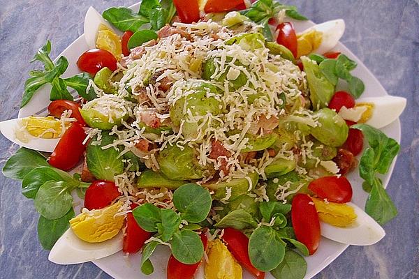 Brussels Sprouts Salad with Eggs and Bacon