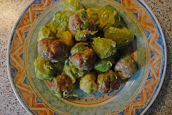 Brussels Sprouts Stew with Meatballs