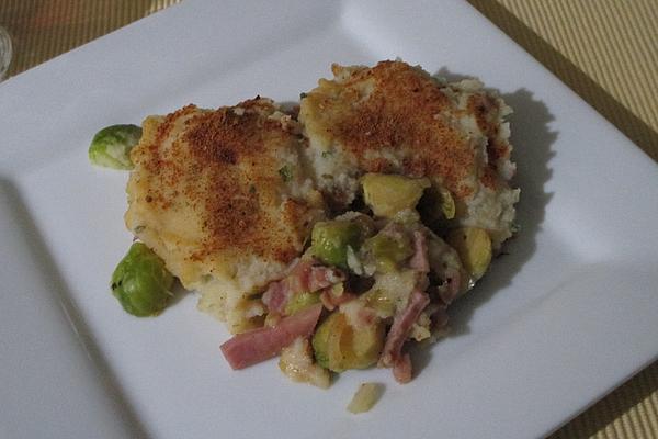 Brussels Sprouts with Potato Topping