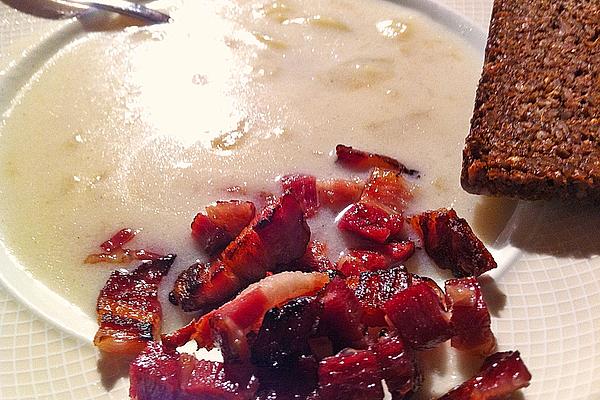 Buttermilk Soup with Raisins, Bacon and Pears
